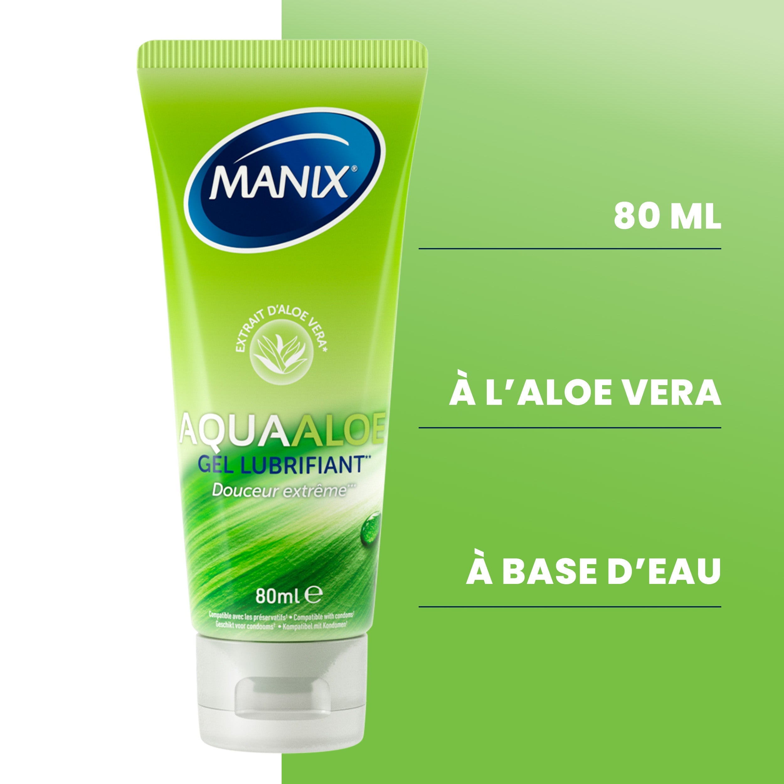 Manix AquaAloe - manixshopfr - Lubrifiants à base d'eau, aloe vera 80 ml