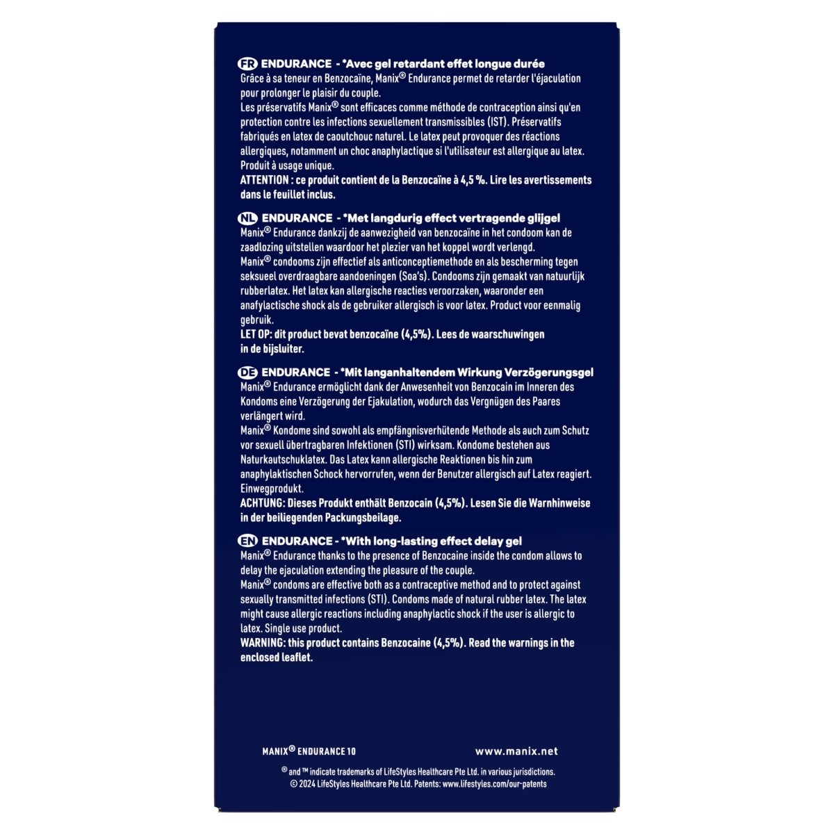 Manix Endurance - manixshopfr - Préservatifs