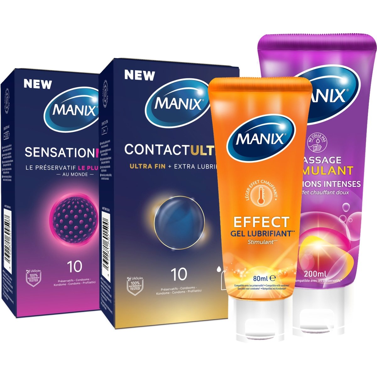 Pack Manix Plaisir - Préservatifs & Lubrifiants - ManixShop - Bundle Préservatifs + Lubrifiants