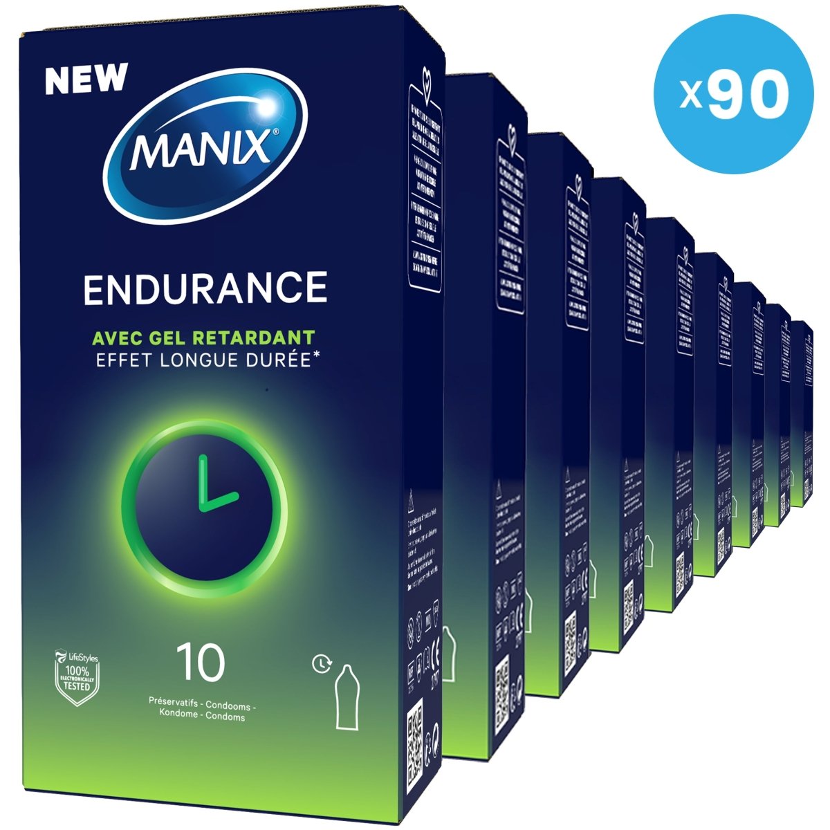 Manix Endurance Pack 90 Retardants - ManixShop - Préservatif retardant