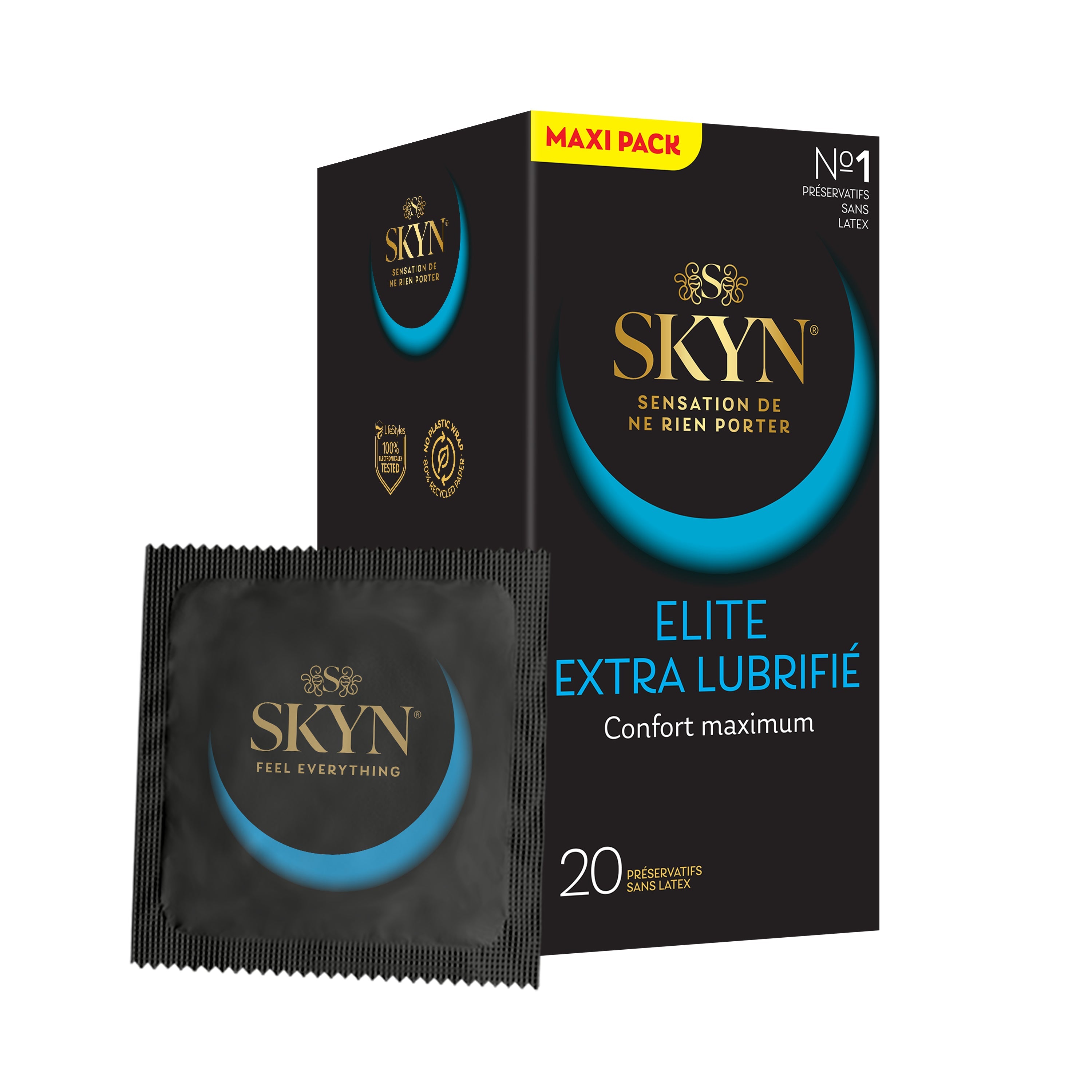 SKYN Elite Extra Lubrifié - Préservatif sans latex ultra-fin