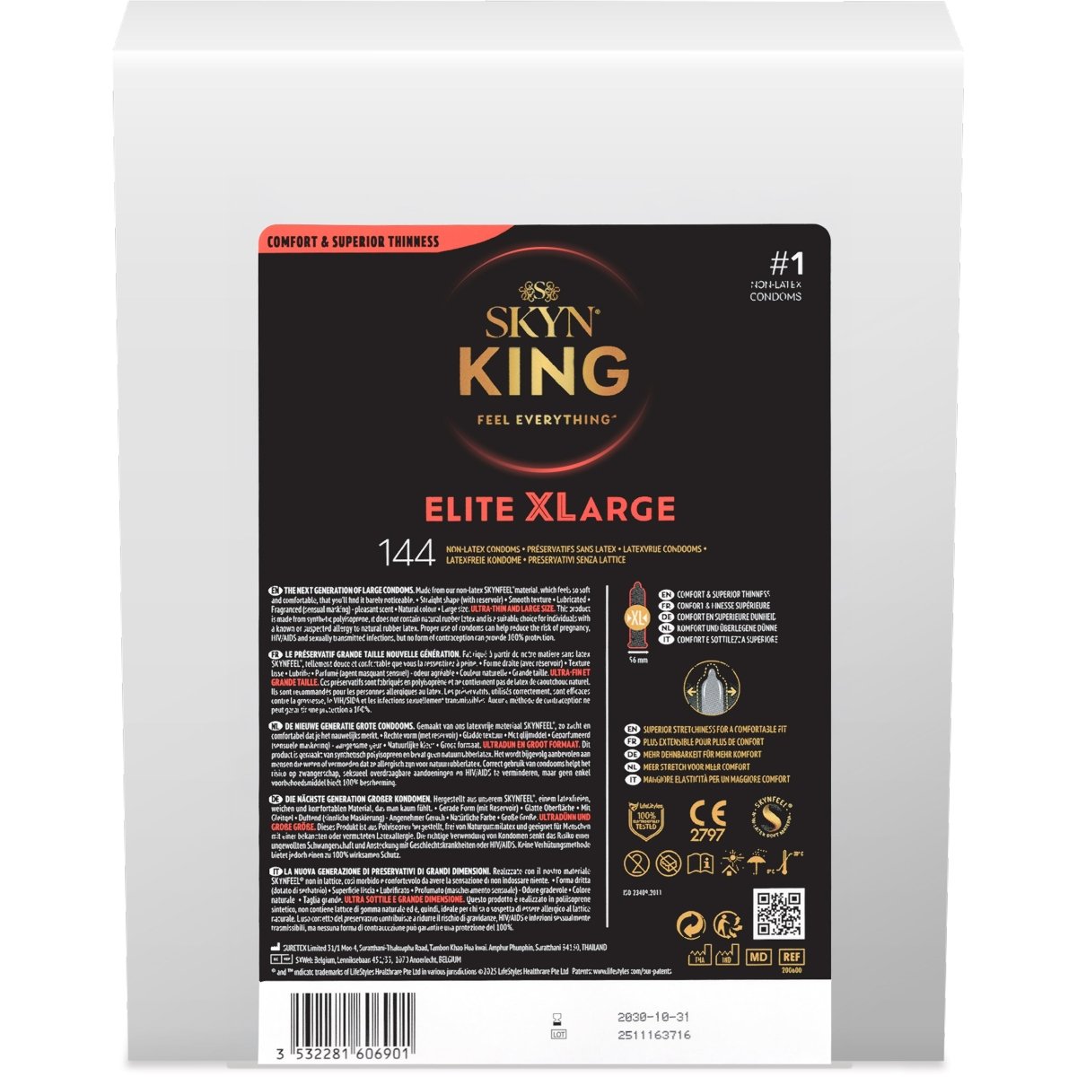 SKYN KING Elite XLarge - Grande Taille & Ultra Fin - ManixShop - Préservatif grande taille